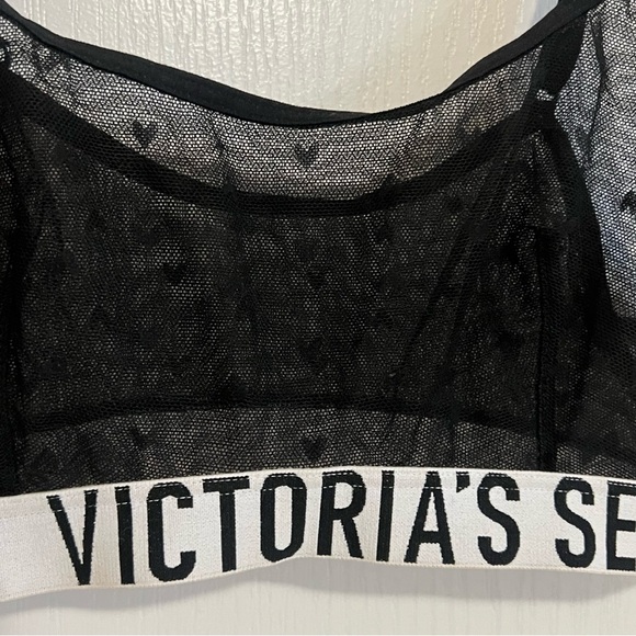 Victoria Secret Mesh Heart Black Bralette - Picture 3 of 3